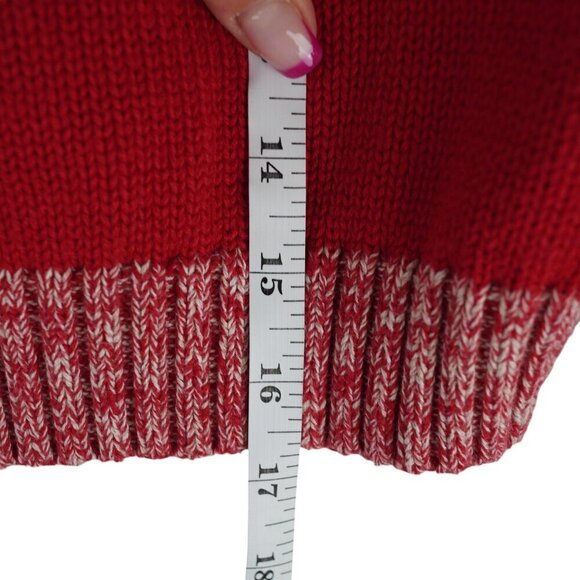 Lands End Kids Red Sweater With Button-Up Collar & Two-Tone Cuffs Sz 2-3‎ - Picture 8 of 8